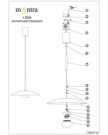 LIDIA * COLGANTE 1L LED 12W  - CAFÉ